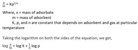 freundlich isotherm equation.